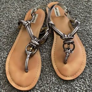 Silver and Gold Thong Sandals